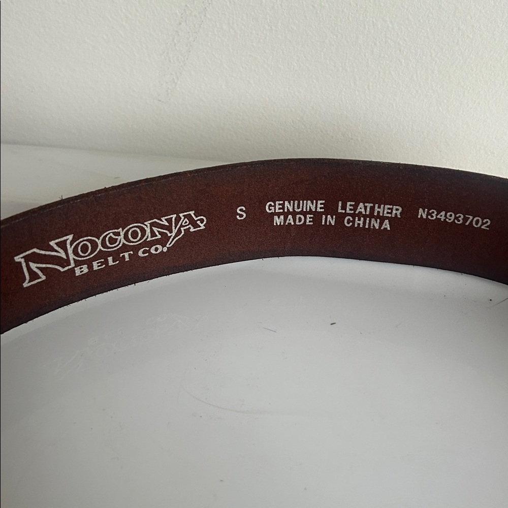 Nocona Women's Multi Keeper Buckle Rich Brown Leather Belt with Rhinestones NWT - Picture 3 of 7